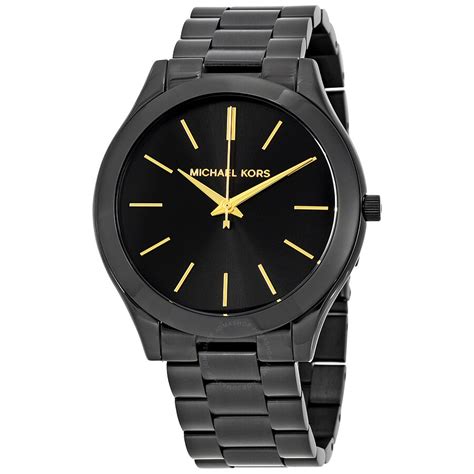 michael kors slim runway black stainless watch|Michael Kors mk3221.